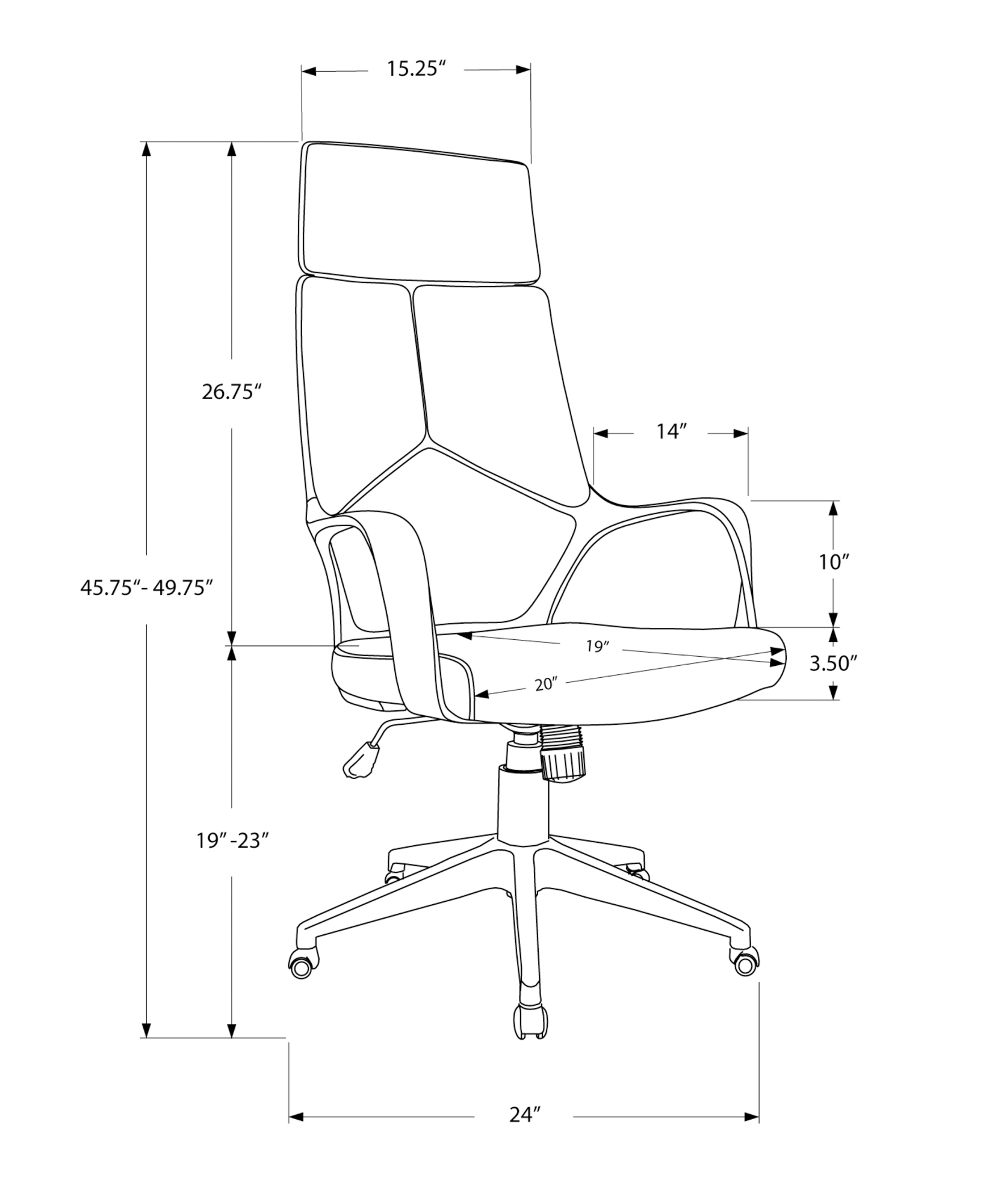 Office Chair - Contemporary  /Fabric / High Back Executive